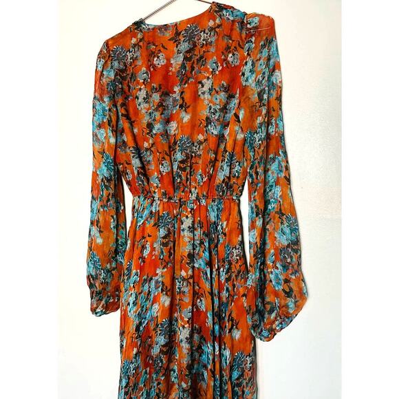 Caroline Constas Vivian Asymmetric Ruffled Floral Silk Chiffon Dress size Medium - Picture 13 of 16